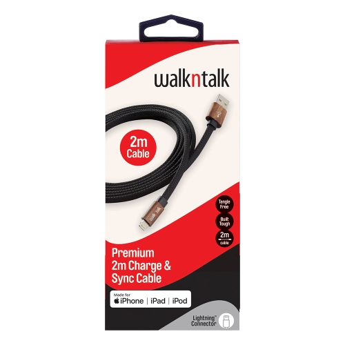 Walk N Talk Cable Lightning Black 2M